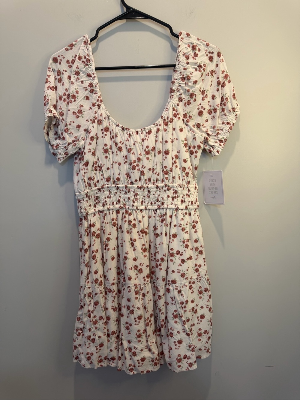 Hollister White Floral Tiered Romper with Pink Rose Print - Picture 2 of 6